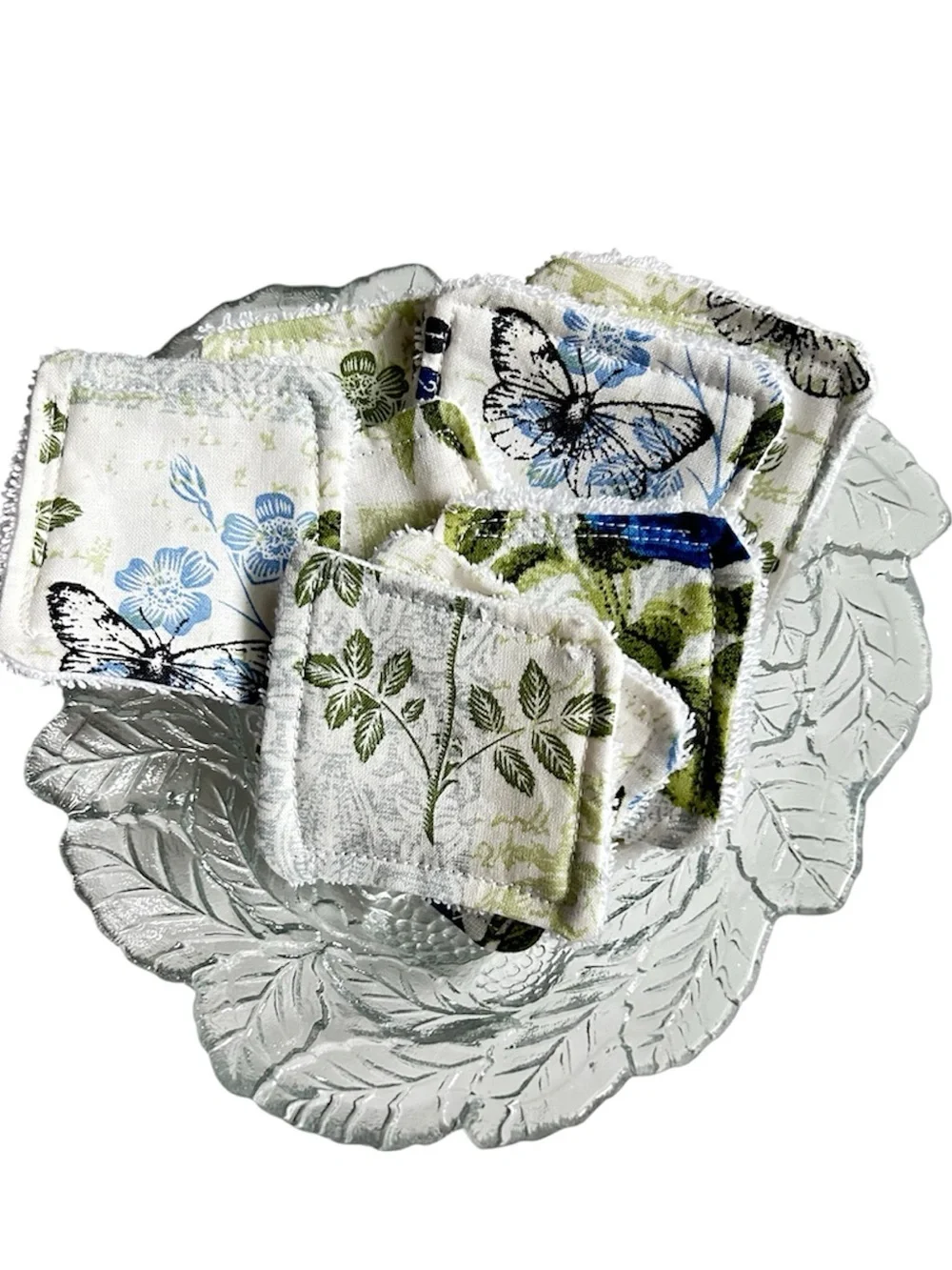 Hand Crafted Eco Friendly Reusable 10 Facial Makeup Wipes Cotton Terry Cloth